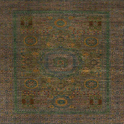 Square Machine Washable Abstract Bakers Brown Rug, wshabs1310