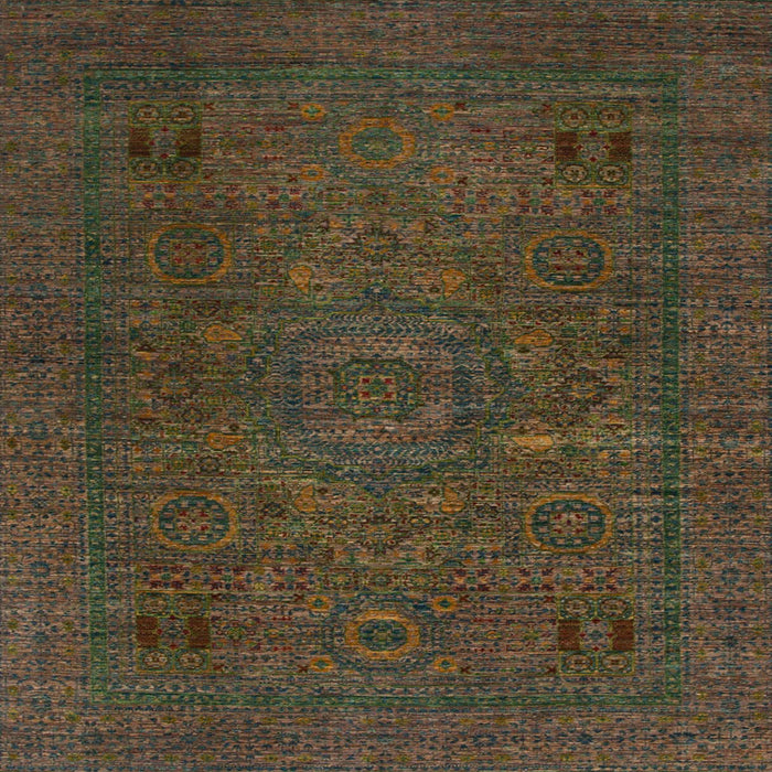 Square Machine Washable Abstract Bakers Brown Rug, wshabs1310