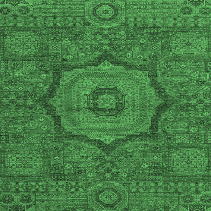 Square Machine Washable Abstract Emerald Green Modern Area Rugs, wshabs1311emgrn
