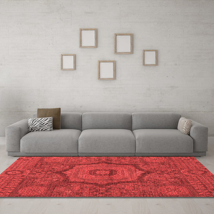 Modern Red Washable Rugs