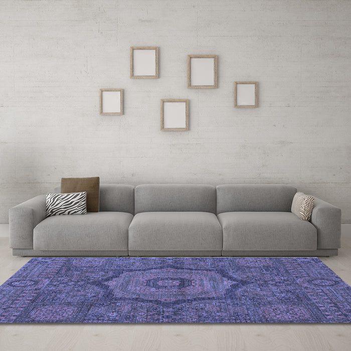 Machine Washable Abstract Blue Modern Rug in a Living Room, wshabs1311blu