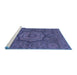 Sideview of Machine Washable Abstract Blue Modern Rug, wshabs1311blu