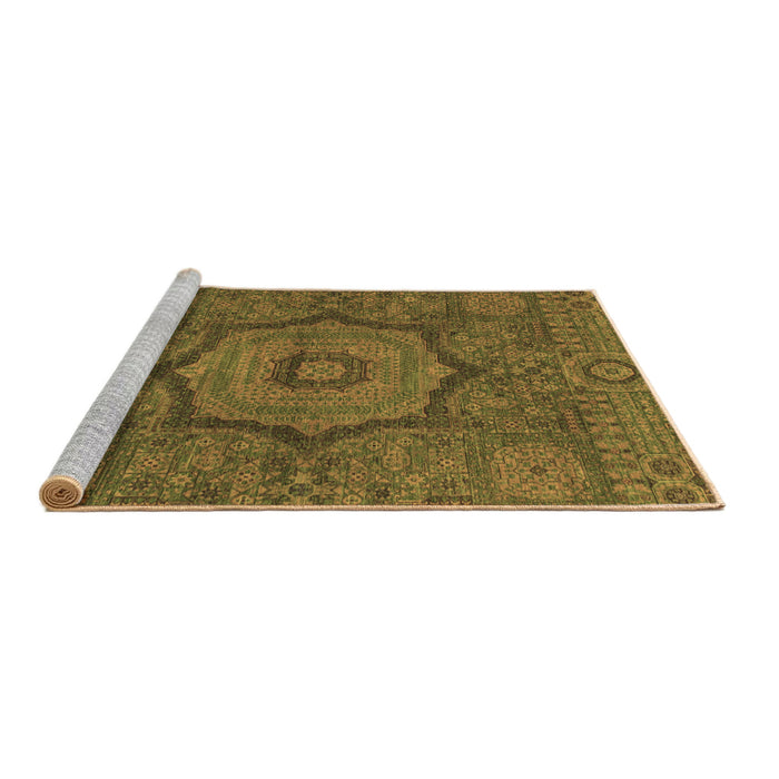Sideview of Machine Washable Abstract Brown Modern Rug, wshabs1311brn