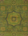 Abstract Dark Yellow Green Modern Rug, abs1311