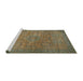 Sideview of Machine Washable Abstract Brass Green Rug, wshabs1312