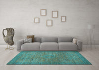 Machine Washable Abstract Light Blue Modern Rug, wshabs1312lblu