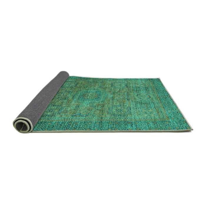 Sideview of Abstract Turquoise Modern Rug, abs1312turq