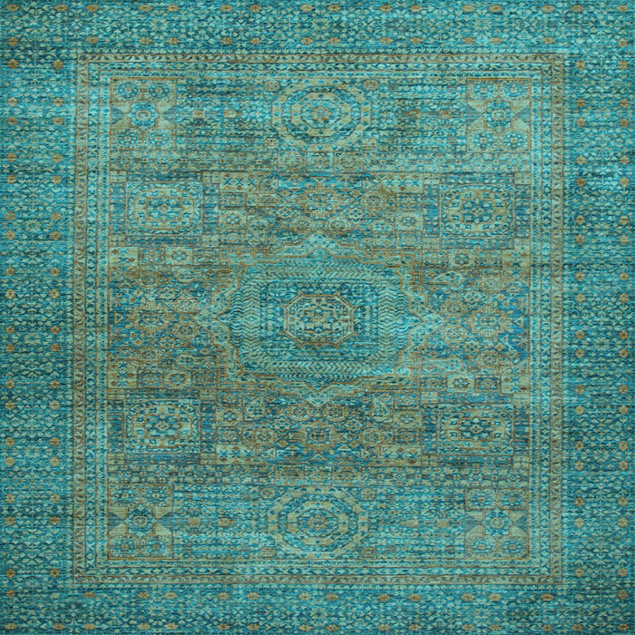 Square Abstract Light Blue Modern Rug, abs1312lblu