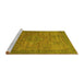 Sideview of Machine Washable Abstract Yellow Modern Rug, wshabs1312yw