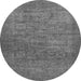 Round Machine Washable Abstract Gray Modern Rug, wshabs1312gry