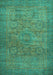 Machine Washable Abstract Turquoise Modern Area Rugs, wshabs1312turq