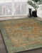 Abstract Copper Green Modern Rug in Family Room, abs1312