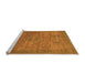 Sideview of Machine Washable Abstract Orange Modern Area Rugs, wshabs1312org