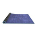 Sideview of Abstract Blue Modern Rug, abs1312blu