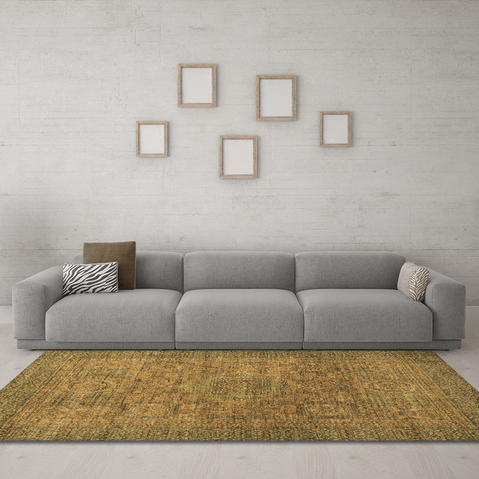 Machine Washable Abstract Brown Modern Rug in a Living Room,, wshabs1312brn