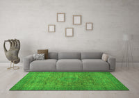 Machine Washable Abstract Green Modern Rug, wshabs1312grn