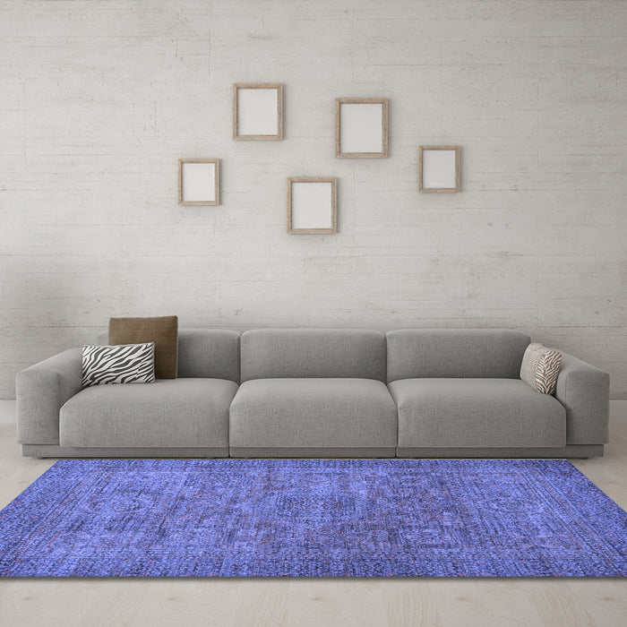 Machine Washable Abstract Blue Modern Rug in a Living Room, wshabs1312blu