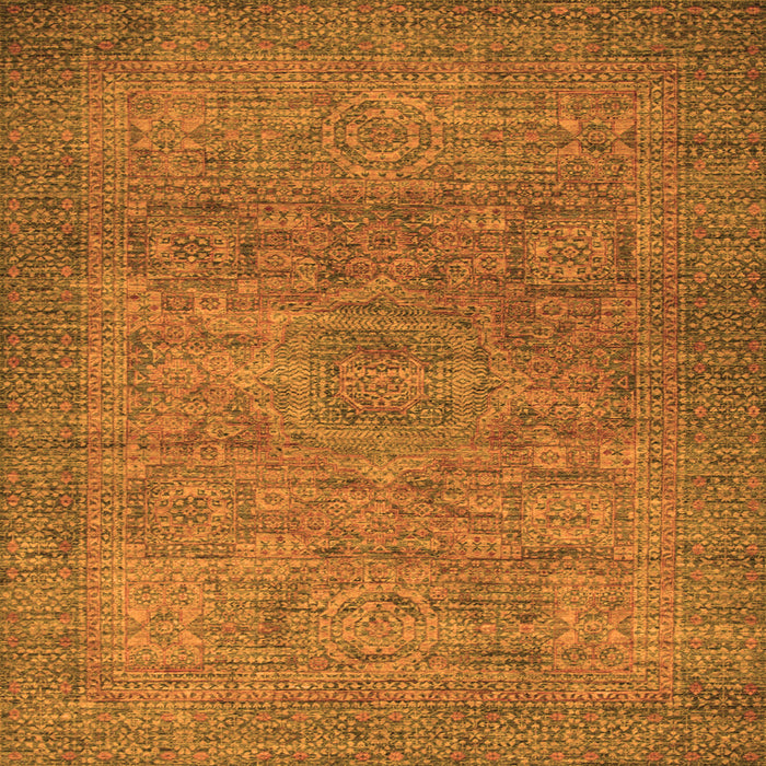 Square Machine Washable Abstract Orange Modern Area Rugs, wshabs1312org