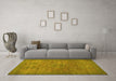 Machine Washable Abstract Yellow Modern Rug in a Living Room, wshabs1312yw