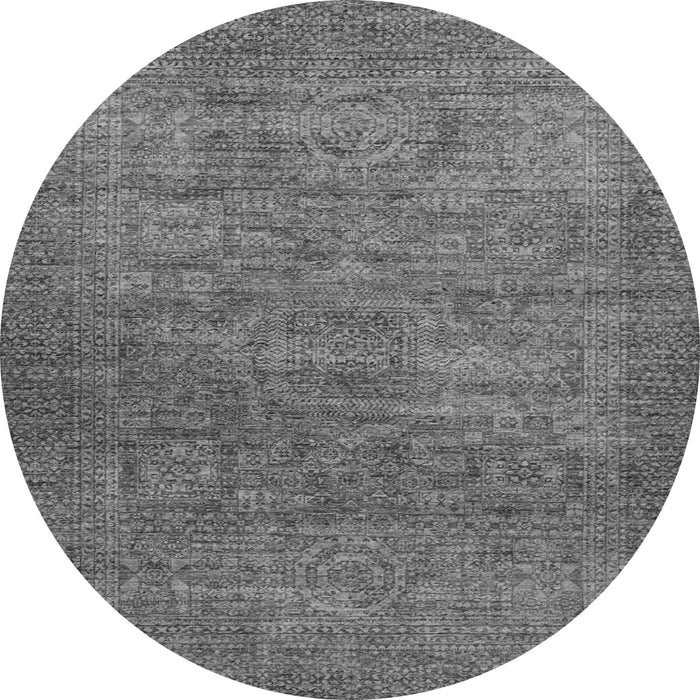 Round Abstract Gray Modern Rug, abs1312gry