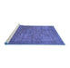 Sideview of Machine Washable Abstract Blue Modern Rug, wshabs1312blu