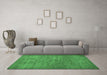 Machine Washable Abstract Emerald Green Modern Area Rugs in a Living Room,, wshabs1312emgrn