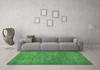 Machine Washable Abstract Emerald Green Modern Rug, wshabs1312emgrn