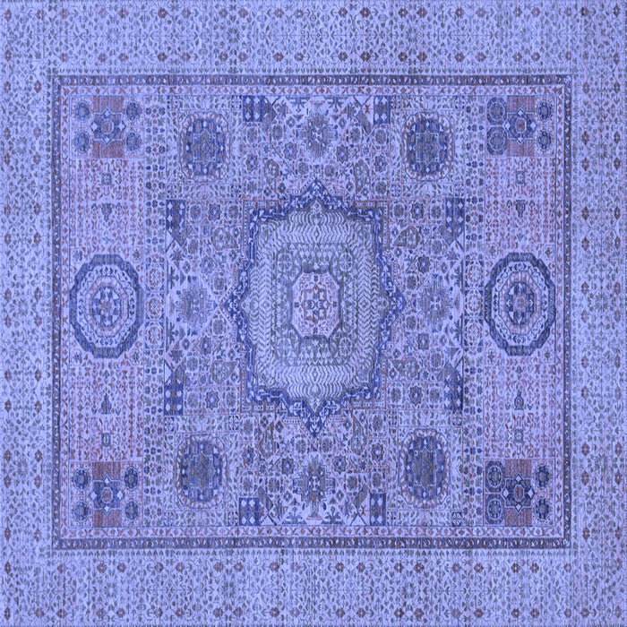 Square Abstract Blue Modern Rug, abs1313blu