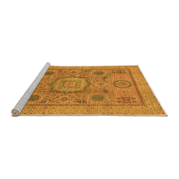 Sideview of Machine Washable Abstract Orange Modern Area Rugs, wshabs1313org