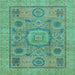 Square Abstract Light Blue Modern Rug, abs1313lblu