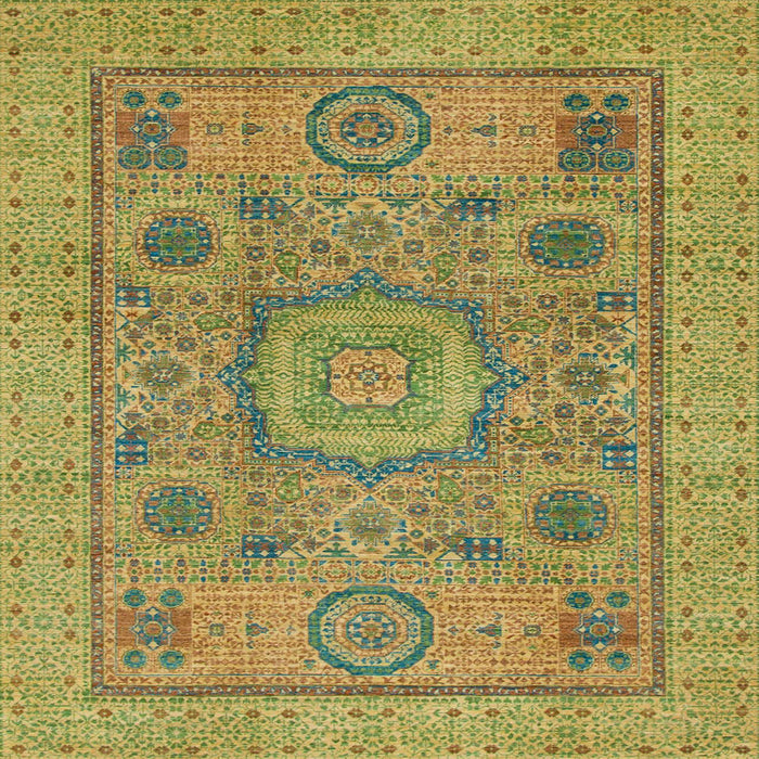 Square Abstract Brown Modern Rug, abs1313