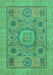 Machine Washable Abstract Turquoise Modern Area Rugs, wshabs1313turq