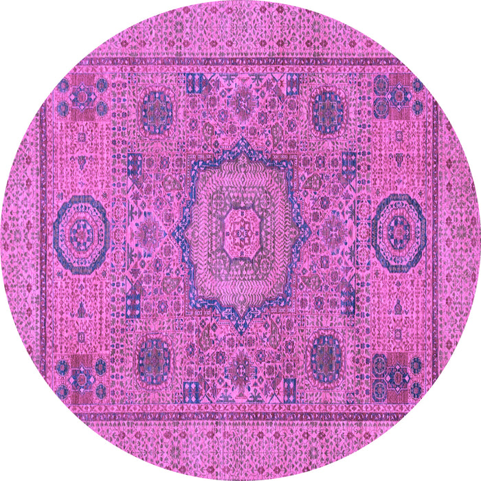 Round Abstract Purple Modern Rug, abs1313pur