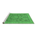 Sideview of Machine Washable Abstract Emerald Green Modern Area Rugs, wshabs1313emgrn