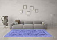 Machine Washable Abstract Blue Modern Rug, wshabs1313blu