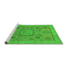 Sideview of Machine Washable Abstract Green Modern Area Rugs, wshabs1313grn