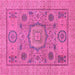 Square Abstract Pink Modern Rug, abs1313pnk