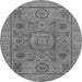 Round Machine Washable Abstract Gray Modern Rug, wshabs1313gry