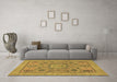 Machine Washable Abstract Brown Modern Rug in a Living Room,, wshabs1313brn