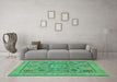 Machine Washable Abstract Turquoise Modern Area Rugs in a Living Room,, wshabs1313turq