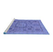 Sideview of Machine Washable Abstract Blue Modern Rug, wshabs1313blu