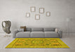 Machine Washable Abstract Yellow Modern Rug in a Living Room, wshabs1313yw