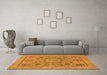 Machine Washable Abstract Orange Modern Area Rugs in a Living Room, wshabs1313org