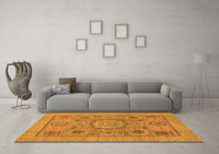 Machine Washable Abstract Orange Modern Rug, wshabs1313org