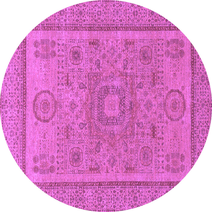 Round Machine Washable Abstract Purple Modern Area Rugs, wshabs1314pur