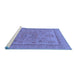 Sideview of Machine Washable Abstract Blue Modern Rug, wshabs1314blu