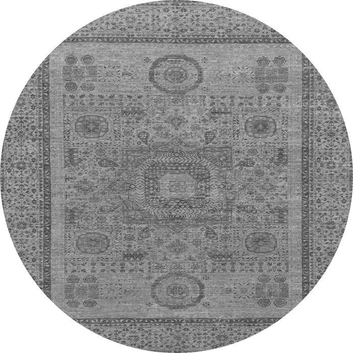 Round Abstract Gray Modern Rug, abs1314gry