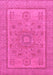 Machine Washable Abstract Pink Modern Rug, wshabs1314pnk