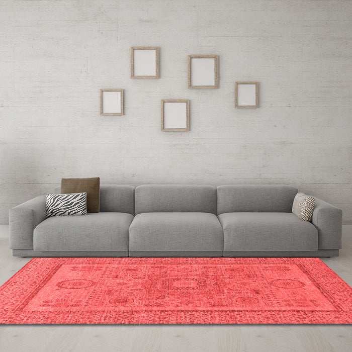 Modern Red Washable Rugs