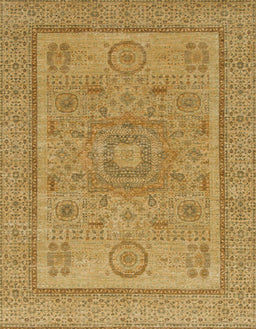 Machine Washable Abstract Yellow Rug, wshabs1314